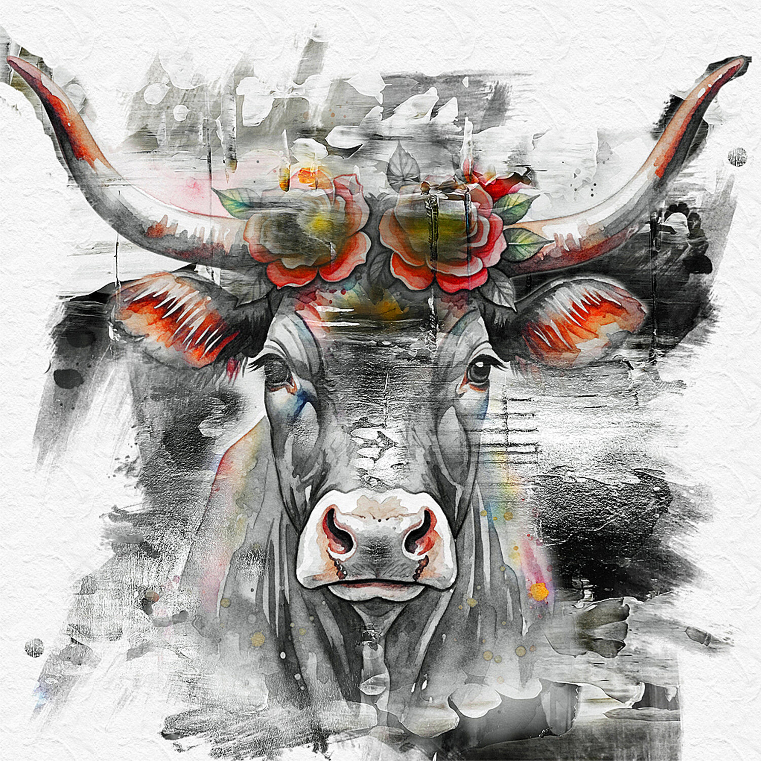 Kuh Porträt 1 Rudi Eckerle Print for sale