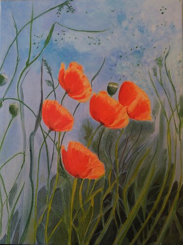POPPIES by Serena Della Rosa, Painting for Sale on Singulart