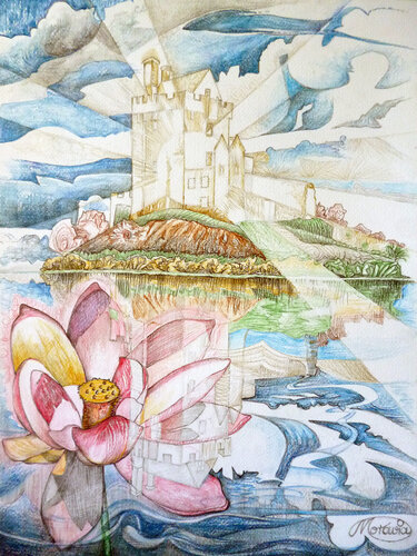 Schloß der Seele von Karin Steffek-Moravia, Werk auf Papier kaufen auf Singulart