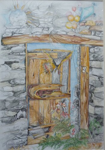 Die Tür zur Vergangenheit von Karin Steffek-Moravia, Werk auf Papier kaufen auf Singulart