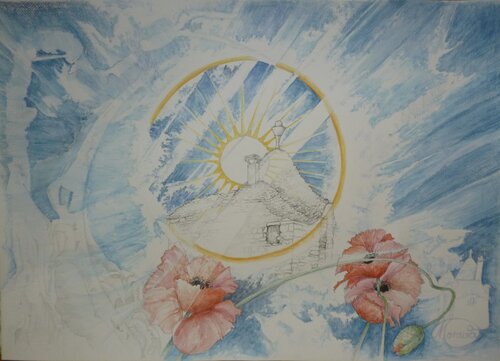 Der Halo-Trullo by Karin Steffek-Moravia, Work on Paper for Sale on Singulart