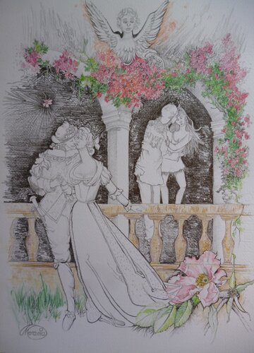Kuss-Romantik by Karin Steffek-Moravia, Work on Paper for Sale on Singulart