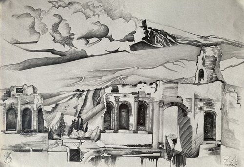 Griechisch-Römisches Theater von Karin Steffek-Moravia, Werk auf Papier kaufen auf Singulart
