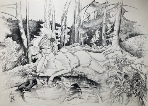 Die Metamorphose des Narcissus by Karin Steffek-Moravia, Work on Paper for Sale on Singulart