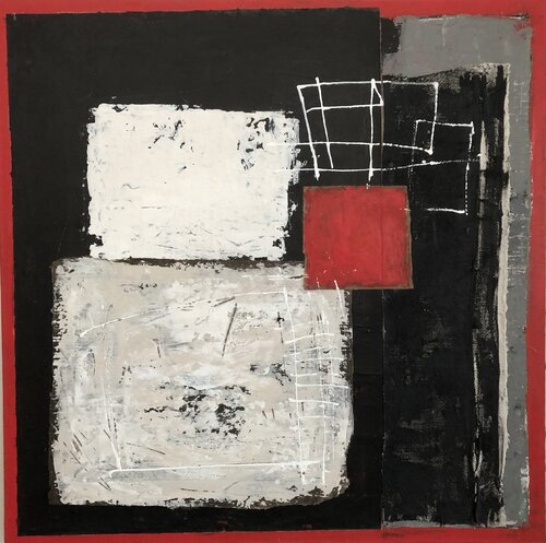 Square Rouge/Blanc par Sophie Chauchat, Peinture en vente sur Singulart
