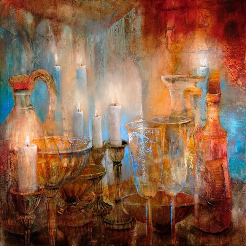 Stillleben mit sieben Kerzen van Annette Schmucker, Schilderij te koop op Singulart