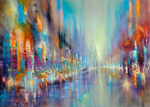 streetlife van Annette Schmucker, Schilderij te koop op Singulart