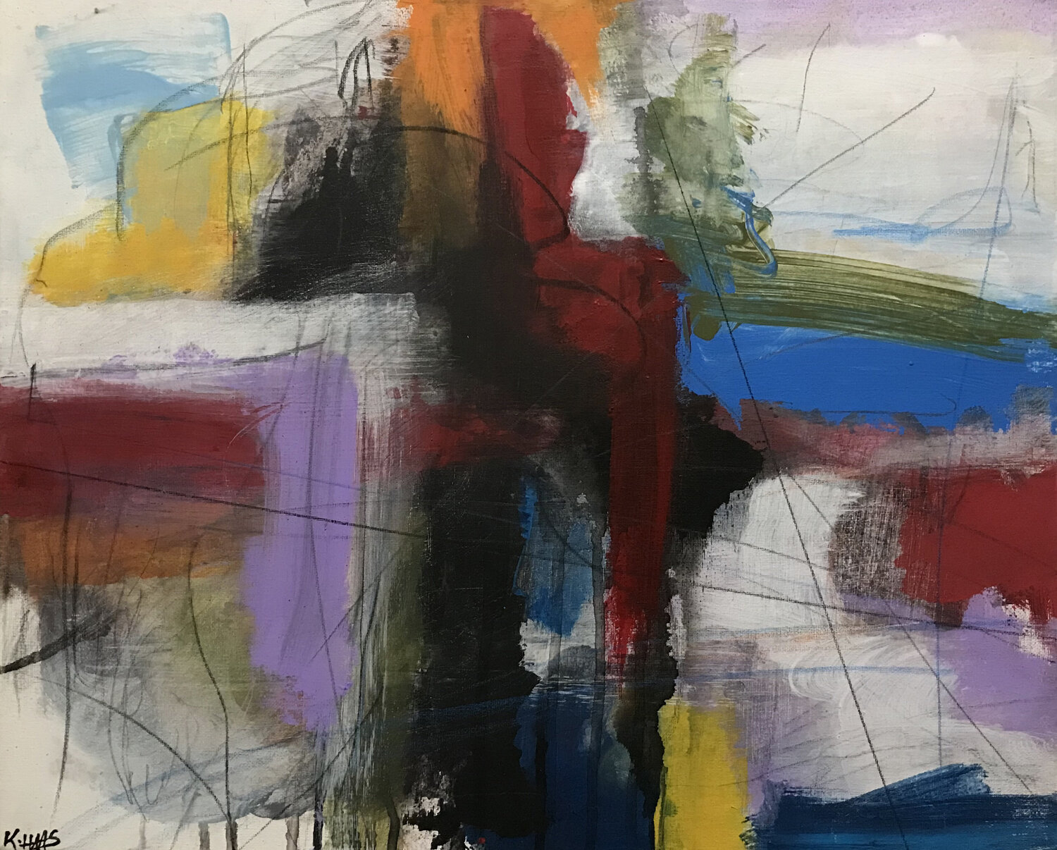 現代アート 抽象画 Kris Haas 一点物 サイン Kris Haas Artist: Paintings for sale - Singulart