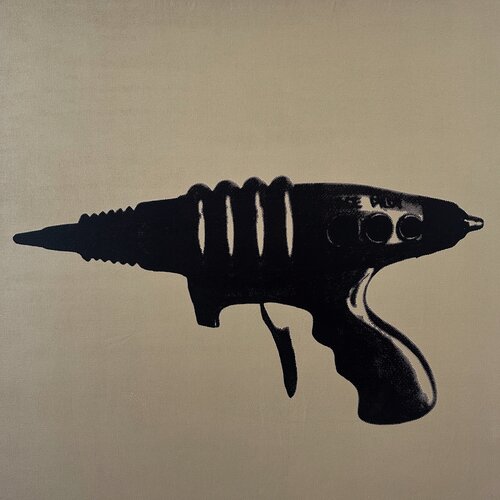 Modern weapons,Ancient deceptions (Black on gold) by Mr.Popcorn, Painting for Sale on Singulart