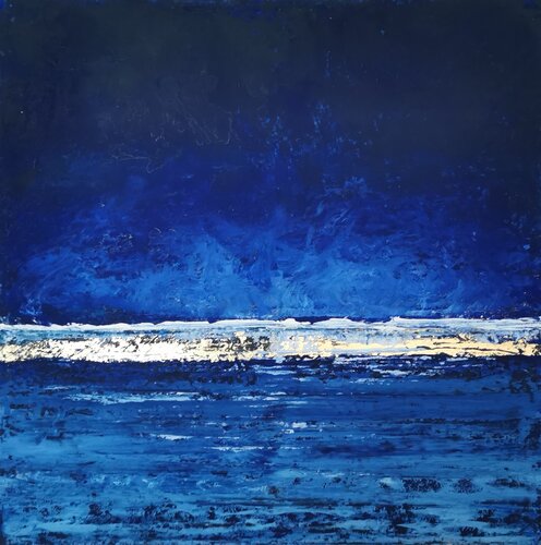 Bleu lumiere von Brigitte Dravet, Malerei kaufen auf Singulart