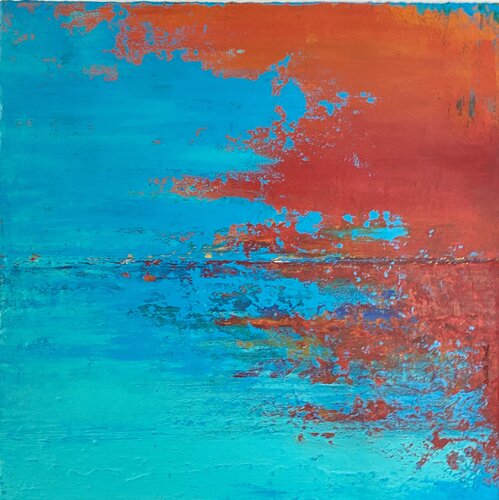 Sunset over sea von Brigitte Dravet, Malerei kaufen auf Singulart
