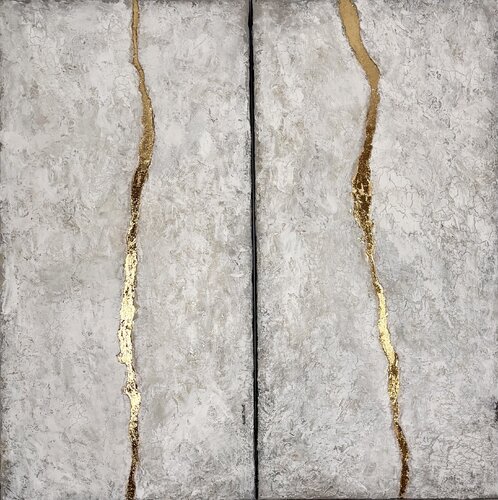 Le long fleuve tranquille (diptyque) von Brigitte Dravet, Malerei kaufen auf Singulart
