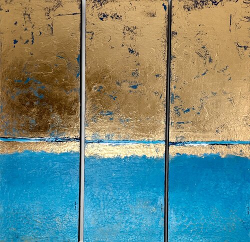 One day by the sea (Triptyque) van Brigitte Dravet, Schilderij te koop op Singulart