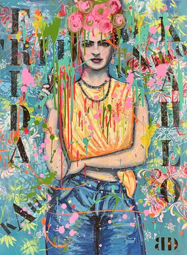 The brush of Frida Kahlo van Brigitte Dravet, Schilderij te koop op Singulart