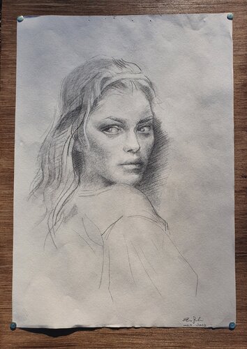 Ritratto femminile di Elisa Spagnoli, Disegno in vendita su Singulart