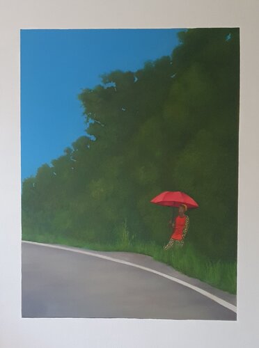 L' ombrello rosso di Elisa Spagnoli, Pittura in vendita su Singulart