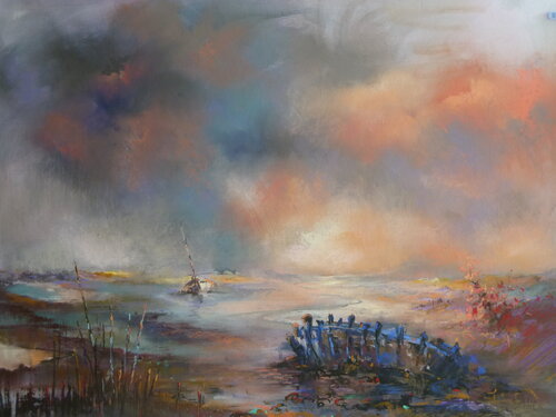 horizons lointains van Genevieve Sezia, Werk op papier te koop op Singulart