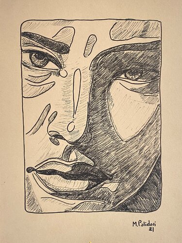 Etude préparatoire au feutre pour "Light Anxiety" von Mathilde Polidori, Zeichnungen kaufen auf Singulart