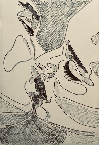Etude préparatoire au feutre pour "C'est si bon" van Mathilde Polidori, Tekening te koop op Singulart