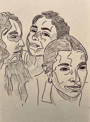 Etude préparatoire au feutre pour "Sororité 9" von Mathilde Polidori, Zeichnungen kaufen auf Singulart