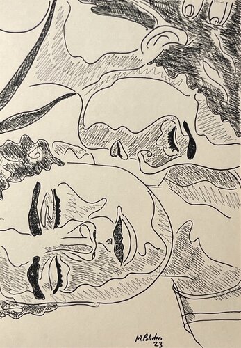 Etude préparatoire au feutre pour "La Sieste #3" von Mathilde Polidori, Zeichnungen kaufen auf Singulart