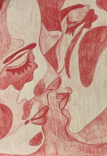 Red Kiss van Mathilde Polidori, Schilderij te koop op Singulart