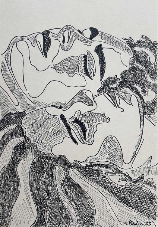 Etude préparatoire au feutre pour "La Sieste #2" Mathilde Polidori