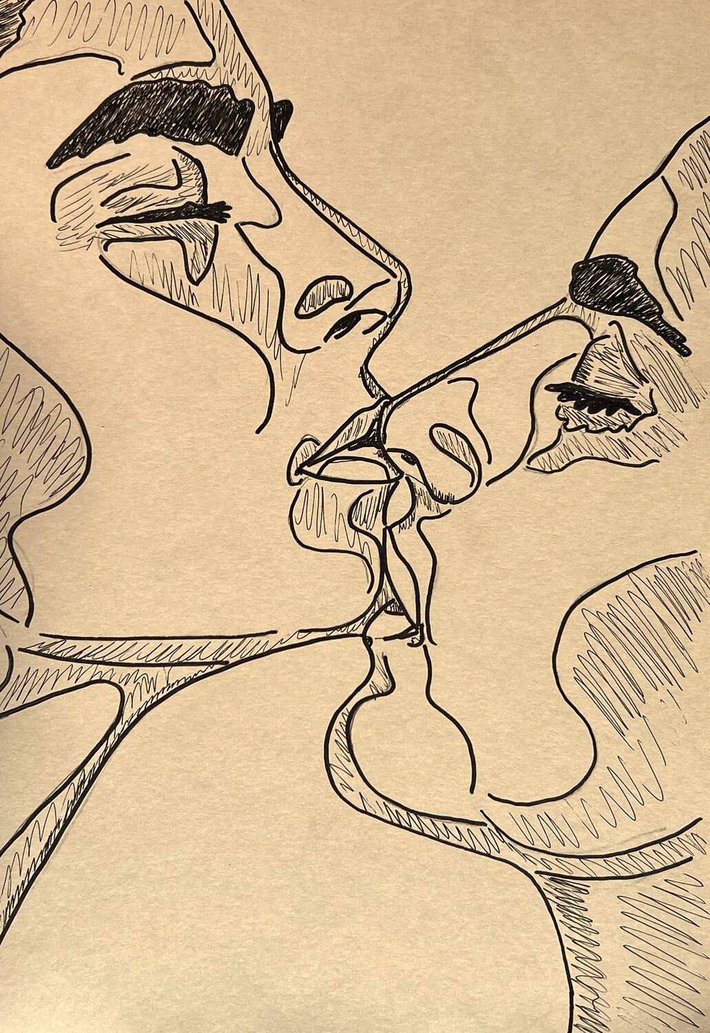 Etude préparatoire au feutre pour "Missing You" Mathilde Polidori Disegno in vendita