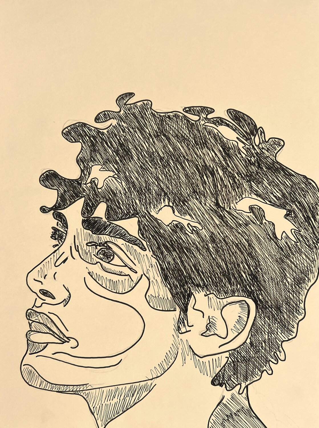 Etude préparatoire au feutre pour "Dreamer 4" Mathilde Polidori Disegno in vendita