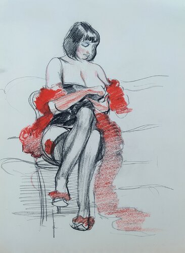 The Dressing Room #2 par Ivan Markovic, Dessin en vente sur Singulart