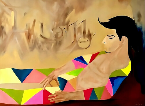 El arlequin dormido van Phil Masure, Schilderij te koop op Singulart