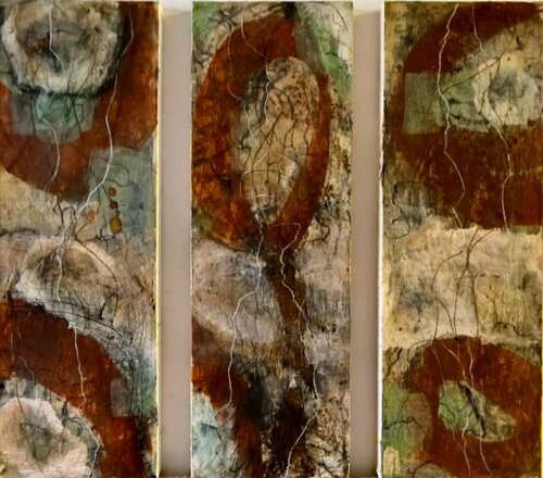 Triptychon Drei mal verwachst de Eva Vogt, Pintura a la venta en Singulart