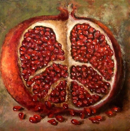 Granatapfel van Eva Vogt, Schilderij te koop op Singulart