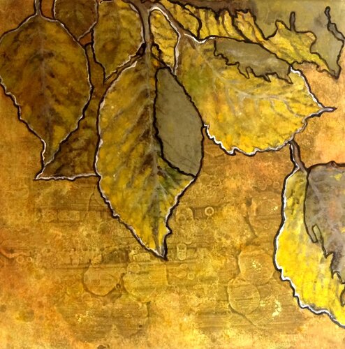 Herbstblätter di Eva Vogt, Pittura in vendita su Singulart