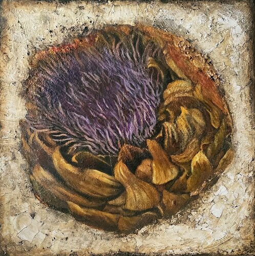 Artischockenblüte von Eva Vogt, Malerei kaufen auf Singulart