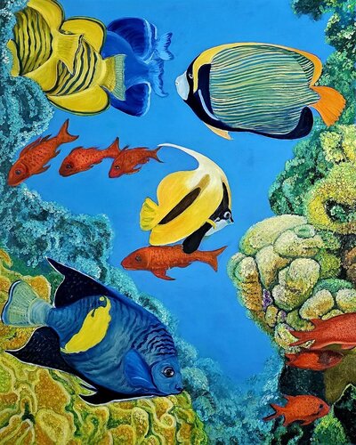 Blaue Planet van Eva Vogt, Schilderij te koop op Singulart