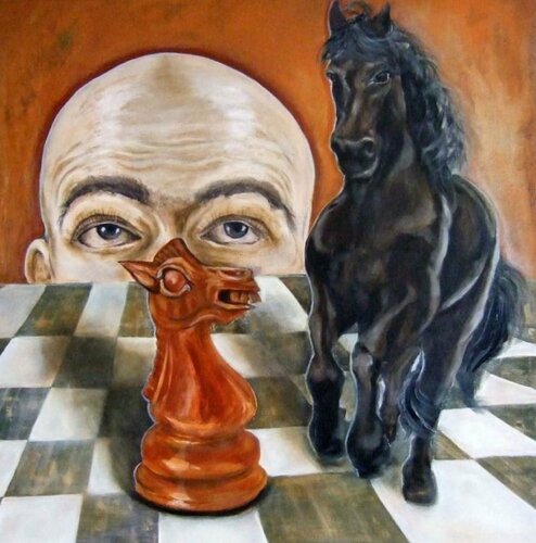 Schachspieler de Eva Vogt, Pintura a la venta en Singulart