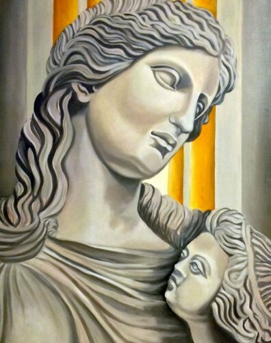 EIRENE, die griechische Göttin des Friedens und der sittlichen Ordnung van Eva Vogt, Schilderij te koop op Singulart