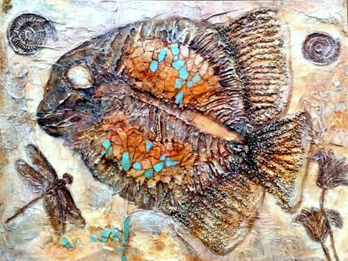Fossiilien II van Eva Vogt, Schilderij te koop op Singulart