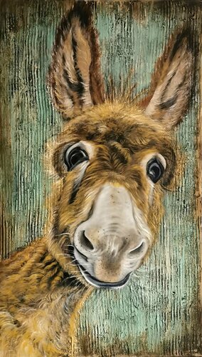 Glückliche Eselin Ema di Eva Vogt, Pittura in vendita su Singulart