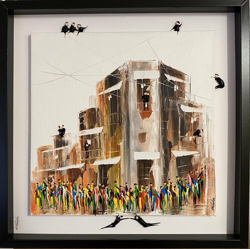 Stadt und Menschen 2r17 par Eka Peradze, Peinture en vente sur Singulart