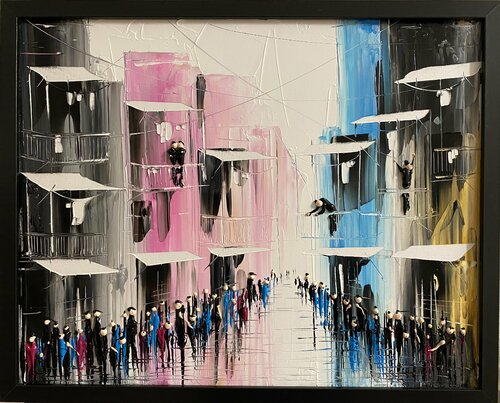 Action.In the city 37 par Eka Peradze, Peinture en vente sur Singulart