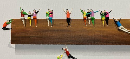 Action.Happyness. 30x90cm par Eka Peradze, Peinture en vente sur Singulart