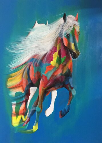 3 D horses par Eka Peradze, Peinture en vente sur Singulart