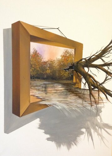 3D Landschaft.  Acryl par Eka Peradze, Peinture en vente sur Singulart