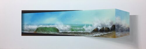 3D Landschaft.  Acryl par Eka Peradze, Peinture en vente sur Singulart