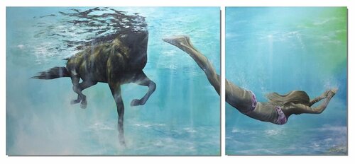 3 D horses. 50x110cm von Eka Peradze, Malerei kaufen auf Singulart