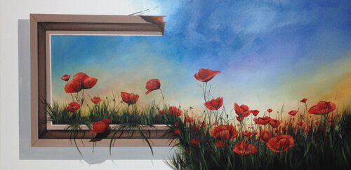 3D Landschaft.  Acryl par Eka Peradze, Peinture en vente sur Singulart