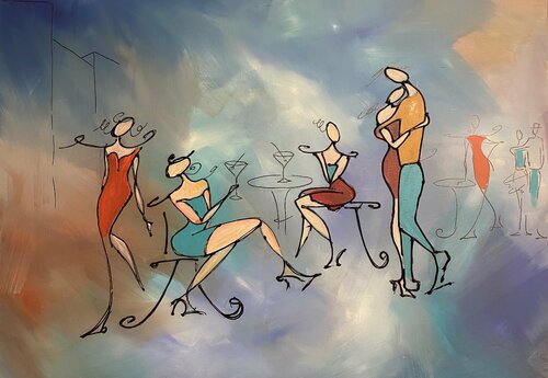 party by Eka Peradze, Painting for Sale on Singulart