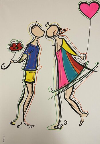 Action. Love par Eka Peradze, Peinture en vente sur Singulart